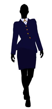 Female business executive silhouette on a white background