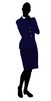 Female business executive silhouette on a white background
