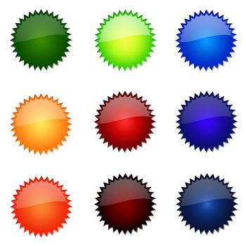 Set Of Round Glossy Website Buttons - sRGB Colour Space