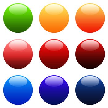 Colourful Round Gradient Website Buttons - Web Safe Colours - sRGB Colour Space
