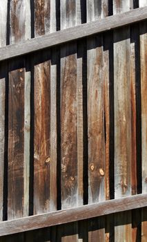 Old Wooden Fence With Weather Marks In Daylight, Background