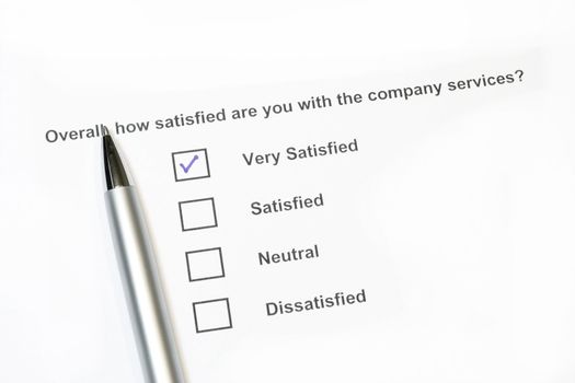 How satisfied are you survey with pen