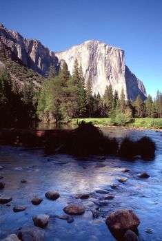 Yosemite Valley is a world-famous scenic location in the Sierra Nevada mountains of California.