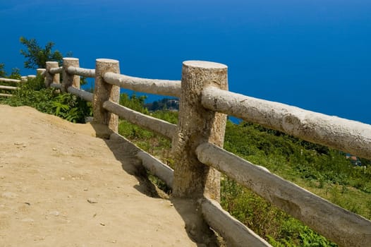 fence with a view to the black sea in Turkey