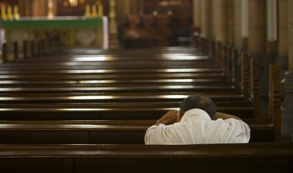 Prayer alone in a church in Istanbul