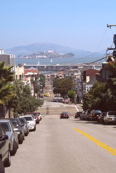 Hills and streets in San Francisco, CA