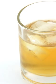 whiskey glass detail isolated on white background
