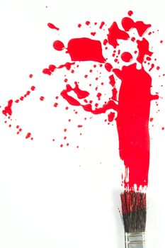 The abstract image from red  colors on a white background