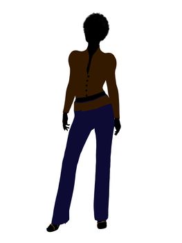 African american female business executive silhouette on a white background