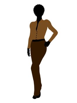 African american female business executive silhouette on a white background