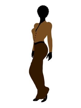 African american female business executive silhouette on a white background