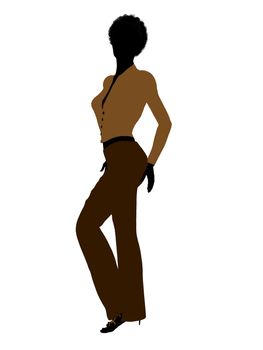 African american female business executive silhouette on a white background