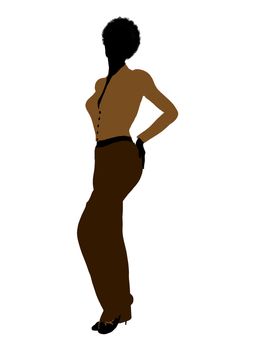 African american female business executive silhouette on a white background
