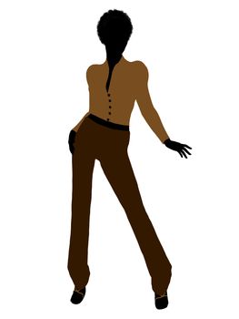 African american female business executive silhouette on a white background