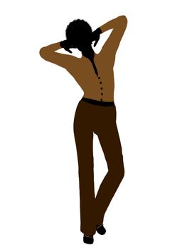 African american female business executive silhouette on a white background