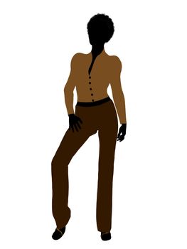 African american female business executive silhouette on a white background