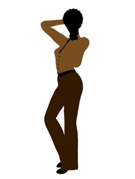 African american female business executive silhouette on a white background