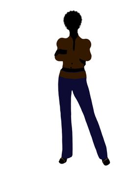 African american female business executive silhouette on a white background