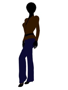 African american female business executive silhouette on a white background