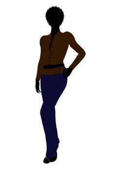 African american female business executive silhouette on a white background