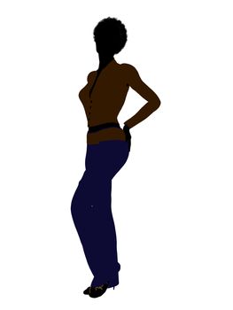 African american female business executive silhouette on a white background