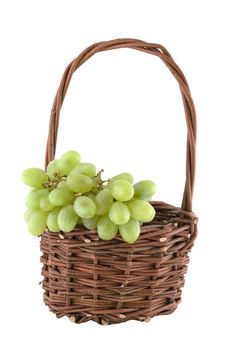 wicker basket with grapes