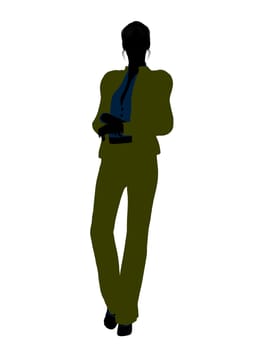 Female business executive silhouette on a white background