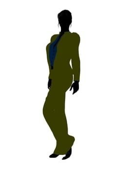 Female business executive silhouette on a white background