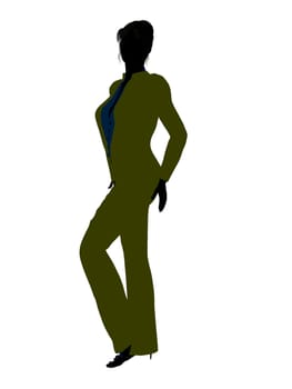 Female business executive silhouette on a white background