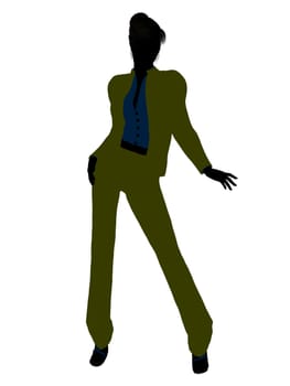 Female business executive silhouette on a white background