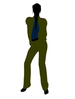 Female business executive silhouette on a white background