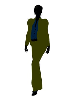 Female business executive silhouette on a white background