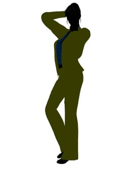 Female business executive silhouette on a white background