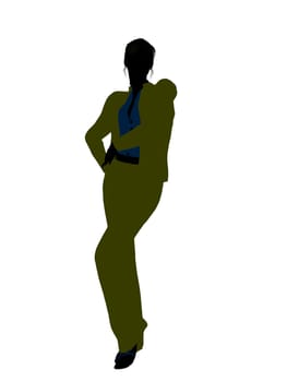 Female business executive silhouette on a white background