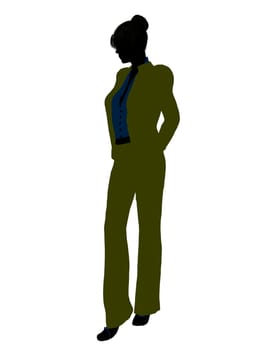 Female business executive silhouette on a white background