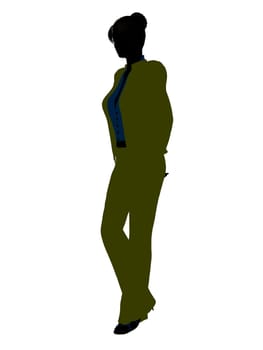 Female business executive silhouette on a white background