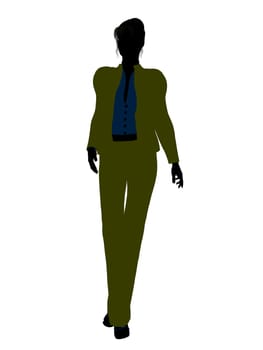 Female business executive silhouette on a white background