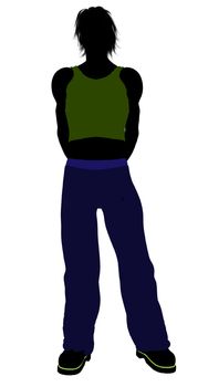Casual dressed male silhouette on a white background