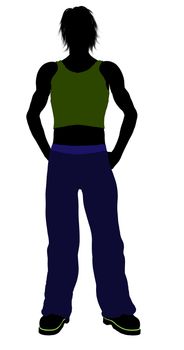 Casual dressed male silhouette on a white background