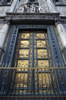 The Gates of Paradise from the Baptistery of San Giovanni in Florence Italy.
