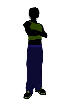 Casual dressed male silhouette on a white background