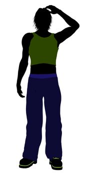 Casual dressed male silhouette on a white background