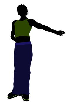 Casual dressed male silhouette on a white background