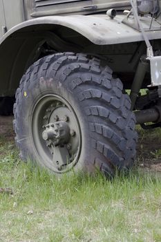 military truck front wheel