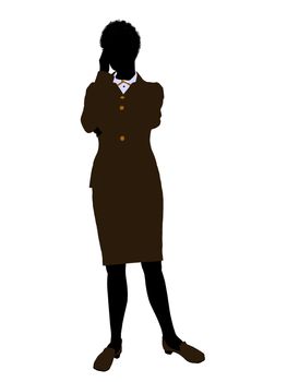 African american female business executive silhouette on a white background