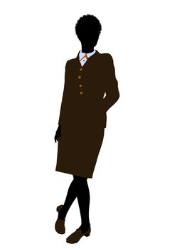 African american female business executive silhouette on a white background
