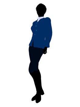 African american female business executive silhouette on a white background