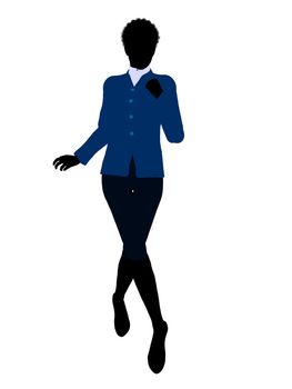 African american female business executive silhouette on a white background