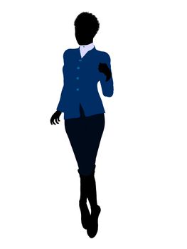 African american female business executive silhouette on a white background