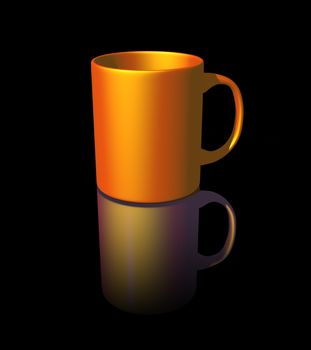 coffee mug on black background - 3d illustration